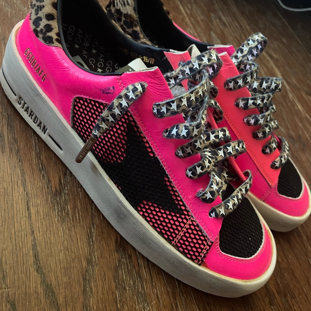 Golden Goose pink leopard stardans 36
